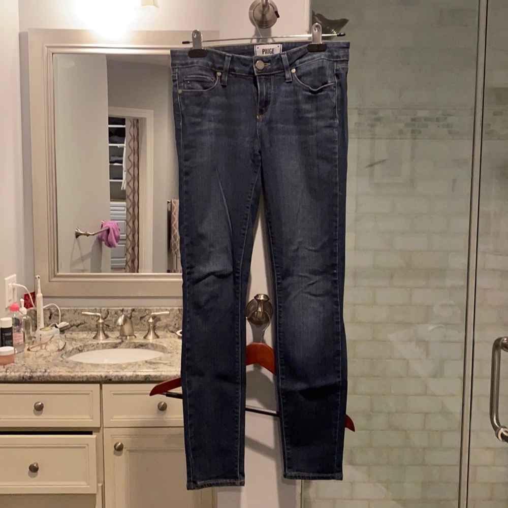 Paige low rise jeans dark skinny denim